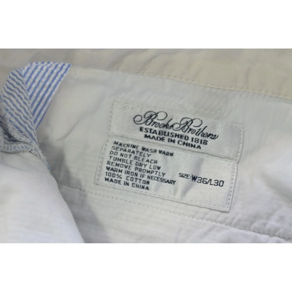 VTG Brooks Brothers Seersucker Dress Pants Mens 36x30 Striped Pleated Cotton EUC